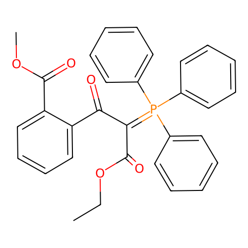 Methyl 2-(3-ethoxy-3-oxo-2-(triphenylphosphoranylidene)propanoyl)benzoate structure