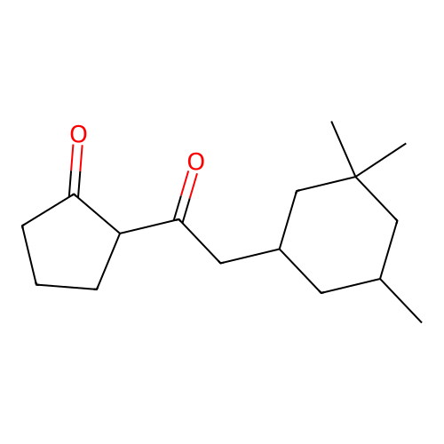 2-((3,3,5-Trimethylcyclohexyl)acetyl)cyclopentan-1-one structure