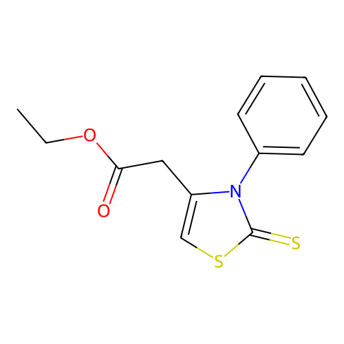 Ethyl 2-(3-phenyl-2-sulfanylidene-1,3-thiazol-4-yl)acetate structure