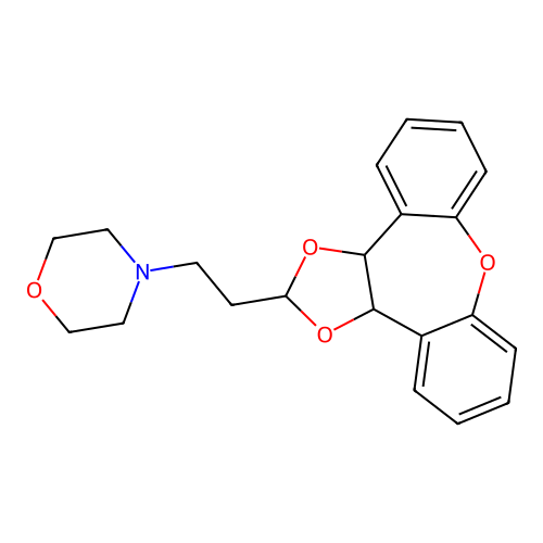 4-(2-(3a,12b-Dihydrodibenzo(b,f)-1,3-dioxolo(4,5-d)oxepin-2-yl)ethyl)morpholine structure