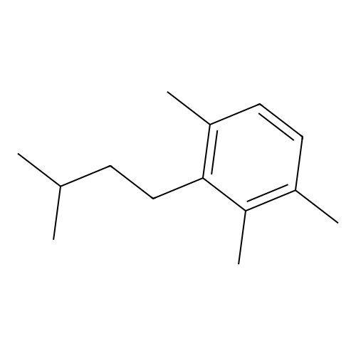 1-(3-Methylbutyl)-2,3,6-trimethylbenzene structure