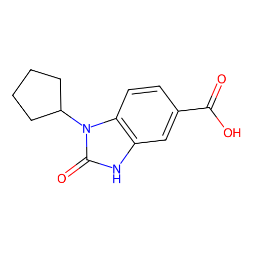 1-cyclopentyl-2-oxo-2,3-dihydro-1H-1,3-benzodiazole-5-carboxylic acid structure
