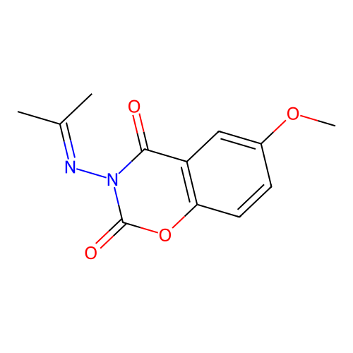 6-Methoxy-3-(propan-2-ylideneamino)-1,3-benzoxazine-2,4-dione structure