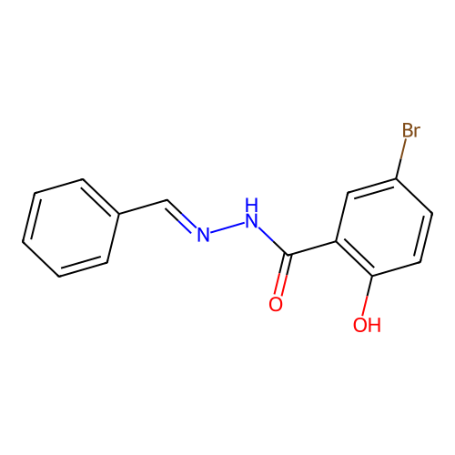 N-(benzylideneamino)-5-bromo-2-hydroxybenzamide structure