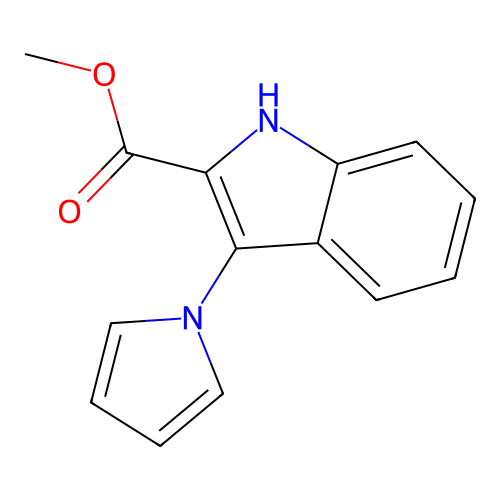 methyl 3-(1H-pyrrol-1-yl)-1H-indole-2-carboxylate structure