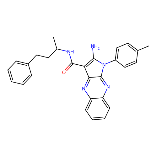 2-amino-1-(4-methylphenyl)-N-(4-phenylbutan-2-yl)pyrrolo[3,2-b]quinoxaline-3-carboxamide structure