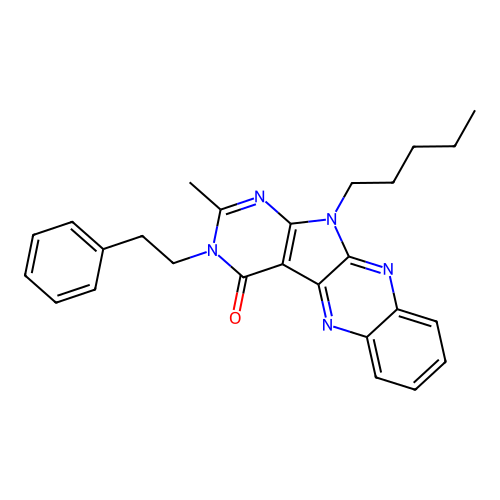 2-methyl-11-pentyl-3-(2-phenylethyl)-3,11-dihydro-4H-pyrimido[5',4':4,5]pyrrolo[2,3-b]quinoxalin-4-one structure