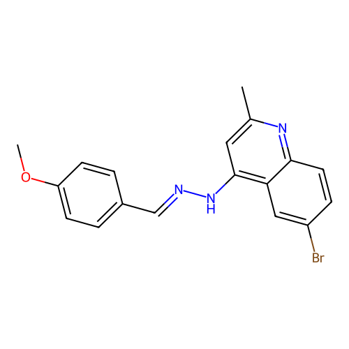 6-bromo-4-[(2E)-2-(4-methoxybenzylidene)hydrazinyl]-2-methylquinoline structure