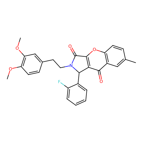 2-(3,4-dimethoxyphenethyl)-1-(2-fluorophenyl)-7-methyl-1,2-dihydrochromeno[2,3-c]pyrrole-3,9-dione structure