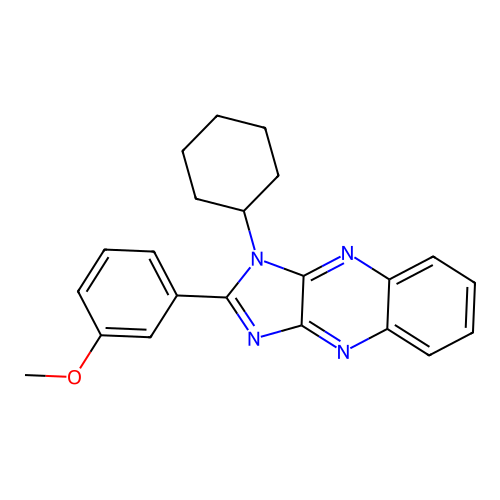 1-cyclohexyl-2-(3-methoxyphenyl)-1H-imidazo[4,5-b]quinoxaline structure