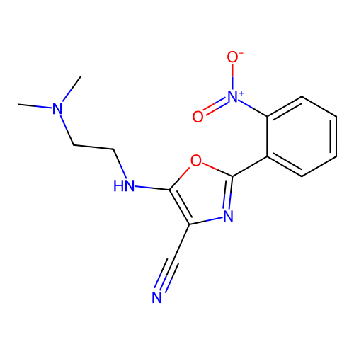 5-{[2-(Dimethylamino)ethyl]amino}-2-(2-nitrophenyl)-1,3-oxazole-4-carbonitrile structure
