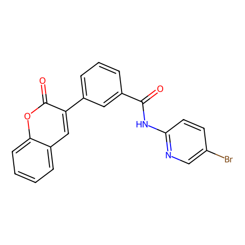 N-(5-bromopyridin-2-yl)-3-(2-oxochromen-3-yl)benzamide structure