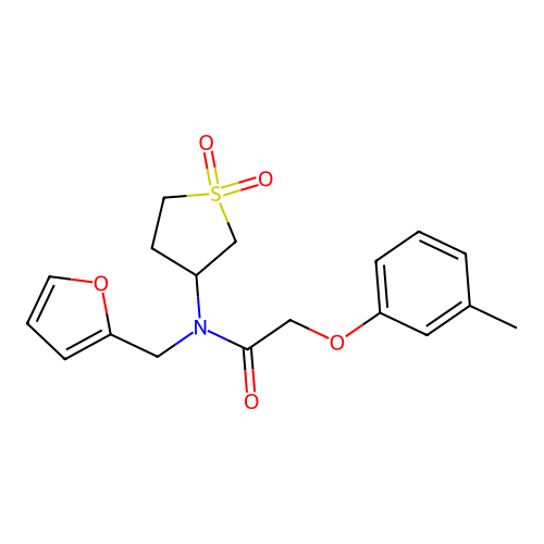 N-(1,1-dioxidotetrahydrothiophen-3-yl)-N-(furan-2-ylmethyl)-2-(3-methylphenoxy)acetamide structure