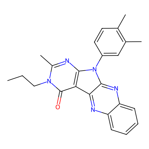 11-(3,4-dimethylphenyl)-2-methyl-3-propyl-3,11-dihydro-4H-pyrimido[5',4':4,5]pyrrolo[2,3-b]quinoxalin-4-one structure