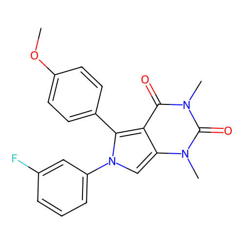 6-(3-fluorophenyl)-5-(4-methoxyphenyl)-1,3-dimethyl-1H-pyrrolo[3,4-d]pyrimidine-2,4(3H,6H)-dione structure