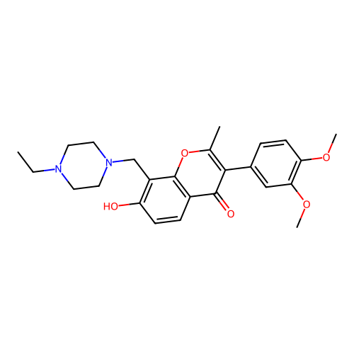 3-(3,4-dimethoxyphenyl)-8-[(4-ethylpiperazin-1-yl)methyl]-7-hydroxy-2-methyl-4H-chromen-4-one structure