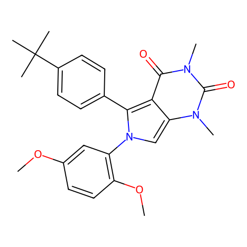5-(4-(tert-butyl)phenyl)-6-(2,5-dimethoxyphenyl)-1,3-dimethyl-1H-pyrrolo[3,4-d]pyrimidine-2,4(3H,6H)-dione structure