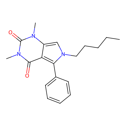 1,3-dimethyl-6-pentyl-5-phenyl-1H-pyrrolo[3,4-d]pyrimidine-2,4(3H,6H)-dione structure