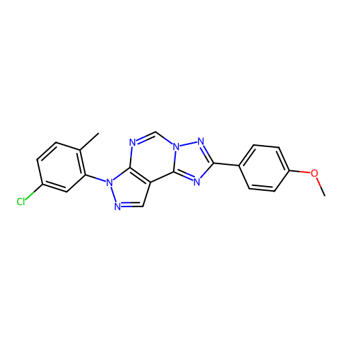 7-(5-chloro-2-methylphenyl)-2-(4-methoxyphenyl)-7H-pyrazolo[4,3-e][1,2,4]triazolo[1,5-c]pyrimidine structure