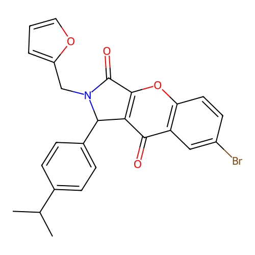 7-bromo-2-(furan-2-ylmethyl)-1-(4-propan-2-ylphenyl)-1H-chromeno[2,3-c]pyrrole-3,9-dione structure