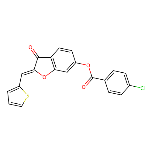 3-Oxo-2-(2-thienylmethylene)benzo[3,4-b]furan-6-yl 4-chlorobenzoate structure
