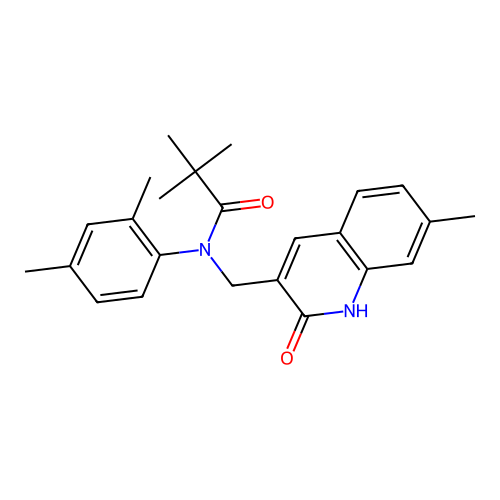 N-(2,4-dimethylphenyl)-N-((2-hydroxy-7-methylquinolin-3-yl)methyl)pivalamide structure