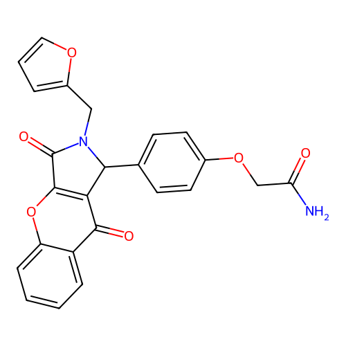 2-[4-[2-(furan-2-ylmethyl)-3,9-dioxo-1H-chromeno[2,3-c]pyrrol-1-yl]phenoxy]acetamide structure
