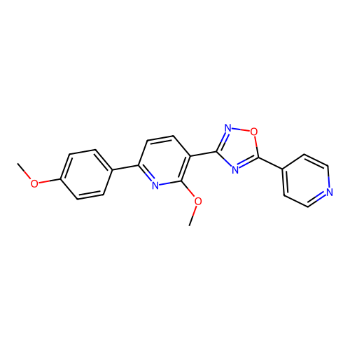 2-Methoxy-6-(4-methoxyphenyl)-3-[5-(pyridin-4-yl)-1,2,4-oxadiazol-3-yl]pyridine structure