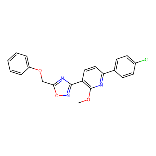 3-(6-(4-Chlorophenyl)-2-methoxypyridin-3-yl)-5-(phenoxymethyl)-1,2,4-oxadiazole structure