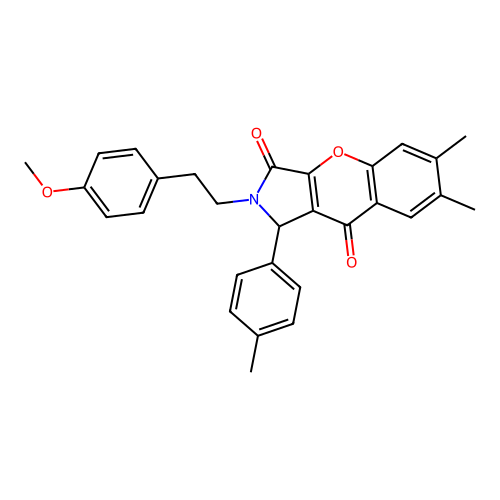 2-(4-methoxyphenethyl)-6,7-dimethyl-1-(4-methylphenyl)-1,2-dihydrochromeno[2,3-c]pyrrole-3,9-dione structure
