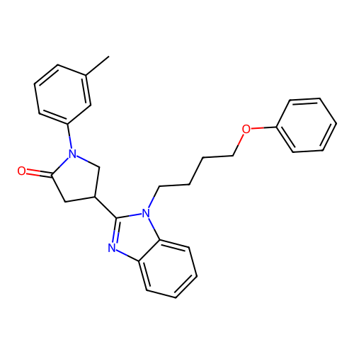 1-(3-methylphenyl)-4-[1-(4-phenoxybutyl)-1H-benzimidazol-2-yl]pyrrolidin-2-one structure
