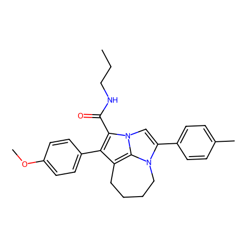 1-(4-methoxyphenyl)-4-(4-methylphenyl)-N-propyl-5,6,7,8-tetrahydro-2a,4a-diazacyclopenta[cd]azulene-2-carboxamide structure
