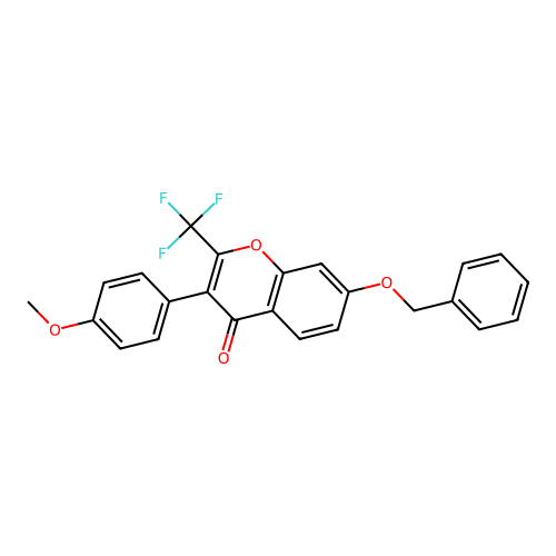 7-(benzyloxy)-3-(4-methoxyphenyl)-2-(trifluoromethyl)-4H-chromen-4-one structure