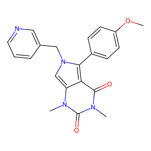 5-(4-methoxyphenyl)-1,3-dimethyl-6-(pyridin-3-ylmethyl)-1H-pyrrolo[3,4-d]pyrimidine-2,4(3H,6H)-dione structure