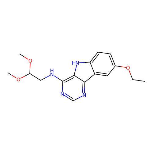 N-(2,2-dimethoxyethyl)-8-ethoxy-5H-pyrimido[5,4-b]indol-4-amine structure