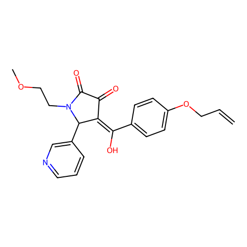 3-hydroxy-1-(2-methoxyethyl)-4-[4-(prop-2-en-1-yloxy)benzoyl]-5-(pyridin-3-yl)-2,5-dihydro-1H-pyrrol-2-one structure