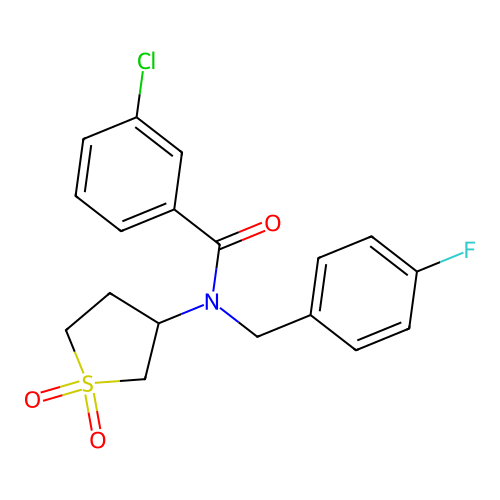 3-chloro-N-(1,1-dioxidotetrahydrothiophen-3-yl)-N-(4-fluorobenzyl)benzamide structure