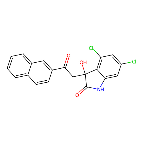 4,6-dichloro-3-hydroxy-3-(2-(naphthalen-2-yl)-2-oxoethyl)indolin-2-one structure