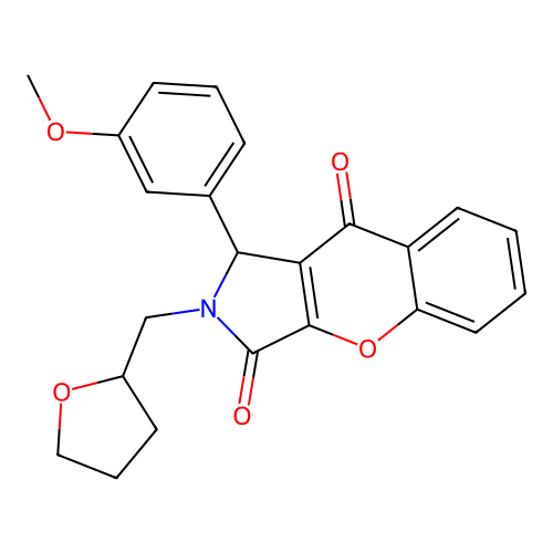 1-(3-methoxyphenyl)-2-(oxolan-2-ylmethyl)-1H-chromeno[2,3-c]pyrrole-3,9-dione structure