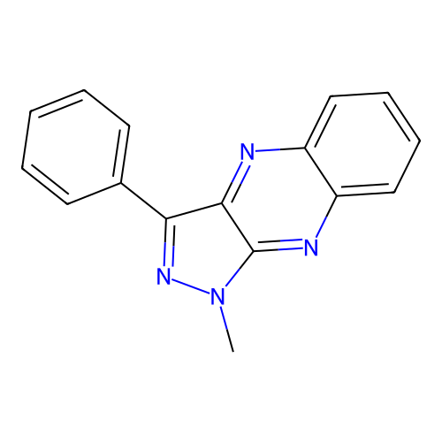 1-methyl-3-phenyl-1H-pyrazolo[3,4-b]quinoxaline structure