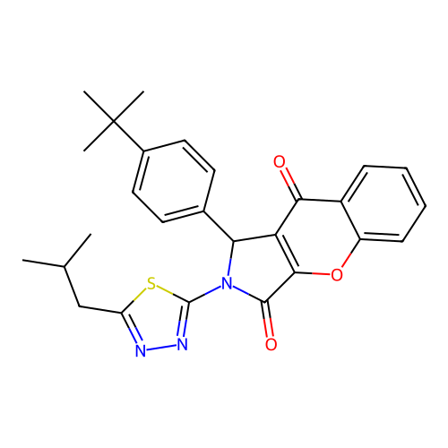 1-(4-(tert-butyl)phenyl)-2-(5-isobutyl-1,3,4-thiadiazol-2-yl)-1,2-dihydrochromeno[2,3-c]pyrrole-3,9-dione structure