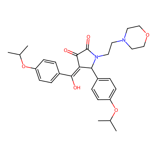 (4E)-4-[hydroxy-(4-propan-2-yloxyphenyl)methylidene]-1-(2-morpholin-4-ylethyl)-5-(4-propan-2-yloxyphenyl)pyrrolidine-2,3-dione structure