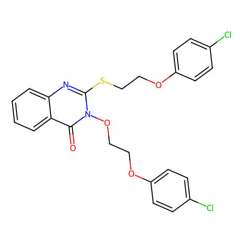 3-[2-(4-chlorophenoxy)ethoxy]-2-[2-(4-chlorophenoxy)ethylsulfanyl]quinazolin-4-one structure