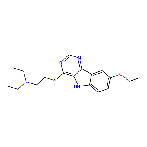 N-(8-ethoxy-5H-pyrimido[5,4-b]indol-4-yl)-N',N'-diethylethane-1,2-diamine structure