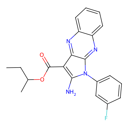 Butan-2-yl 2-amino-1-(3-fluorophenyl)pyrrolo[3,2-b]quinoxaline-3-carboxylate structure