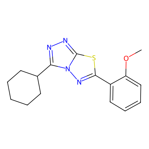 3-Cyclohexyl-6-(2-methoxyphenyl)-[1,2,4]triazolo[3,4-b][1,3,4]thiadiazole structure