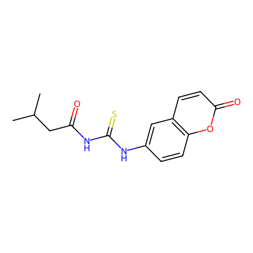 3-methyl-N-[(2-oxo-2H-chromen-6-yl)carbamothioyl]butanamide structure