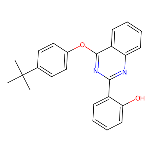 2-[4-(4-Tert-butylphenoxy)quinazolin-1-ium-2-yl]phenolate structure