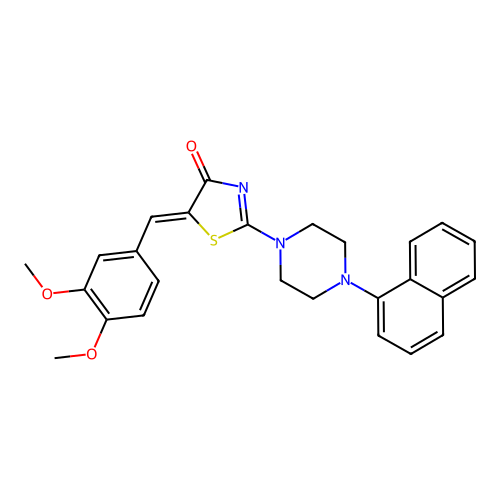 (Z)-5-(3,4-dimethoxybenzylidene)-2-(4-(naphthalen-1-yl)piperazin-1-yl)thiazol-4(5H)-one structure