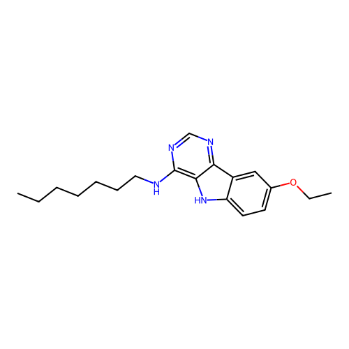8-ethoxy-N-heptyl-5H-pyrimido[5,4-b]indol-4-amine structure